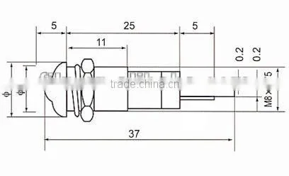 Green 12V led signal light 8mm Fast Delivery FL1-24