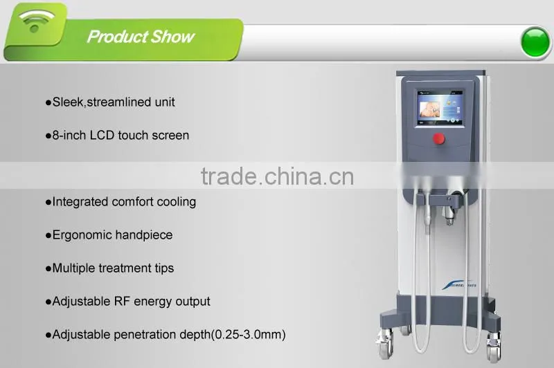 Fractional rf microneedle, cooling handpiece and RF handpiece, multiple treatment tips