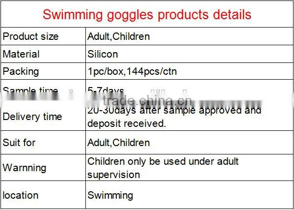 Yiwu Wholeasle New Design MC3117 Anti Fog Adult Swim Goggles