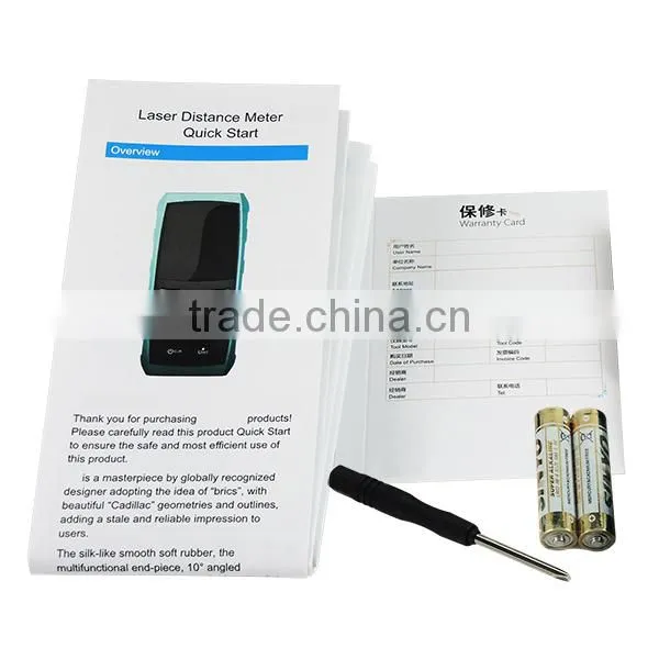 Measure Area Volume Pythagoras 60M/197ft Range Finder +/-1.5mm Accuracy Meter Feet Inches Units Digital Laser Meter Tool