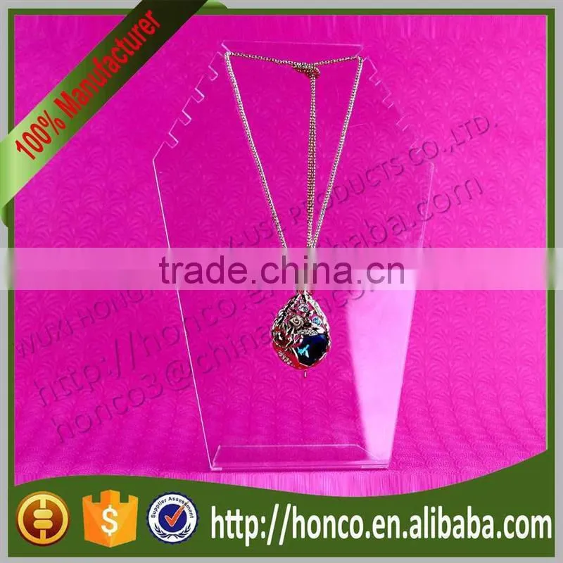 Best Selling Clear colour Acrylic Necklace Stand Jewelry Rack Display,wave edge
