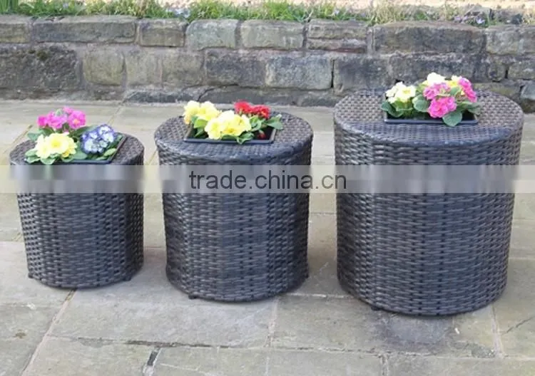 Greening decoration round resin rattan planter box outdoor flower pots garden