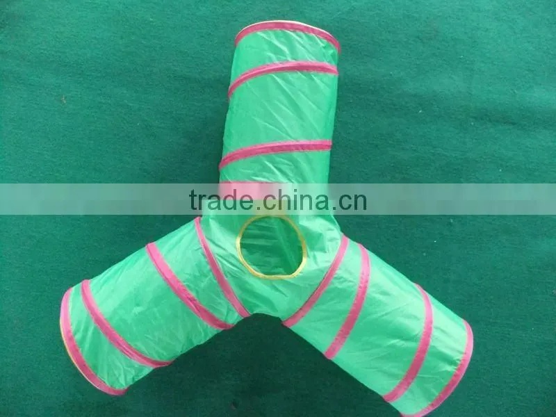 Pet Cat Dog Collapsible 3 Way Pet Crinkly Sounds Agility Train Tunnels and Tubes Toy for Small Medium