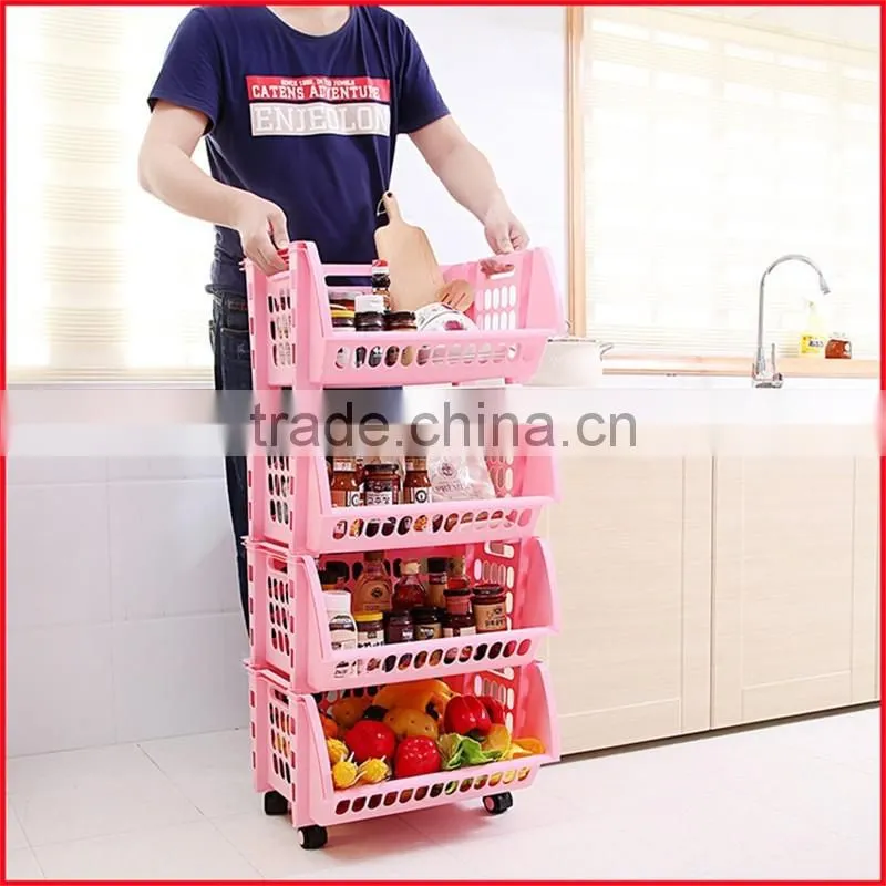 Household Storage 4 Tier Basket for Closet Office Garage Kitchen and Bathroom