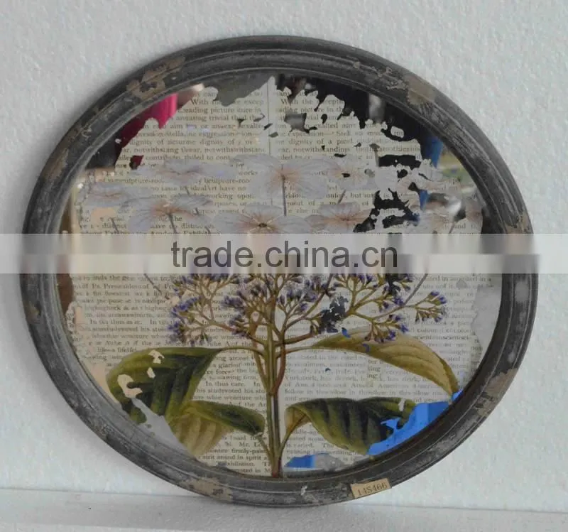2016 new style rural wooden glass frame with linen printing insert