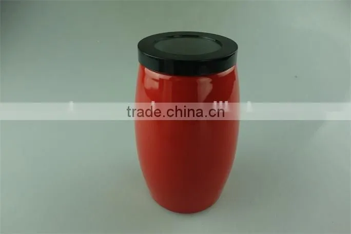 stock cheap small black/red ceramic canister/jar for storage