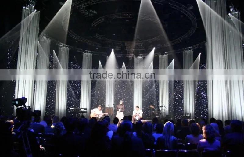 White fireproof Velvet cloth white wedding backdrop led star curtain