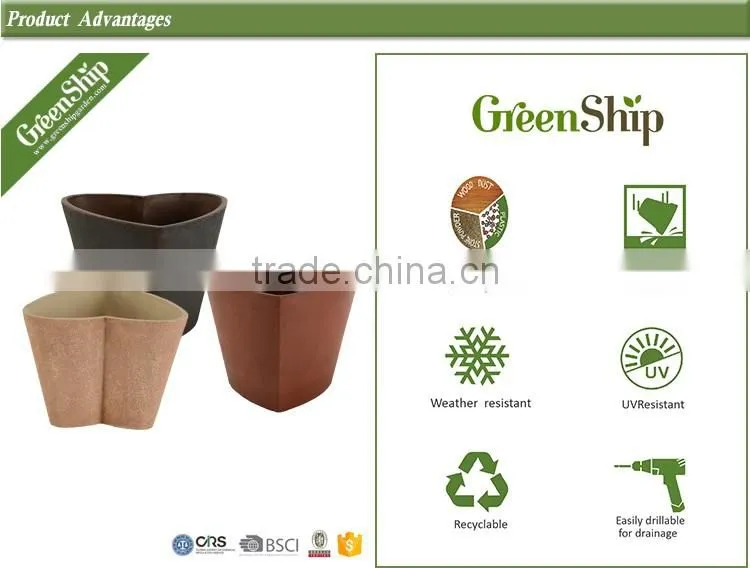 Biodegradable Outdoor Decorative Plastic Flower Pot/Planter/10 years lifetime
