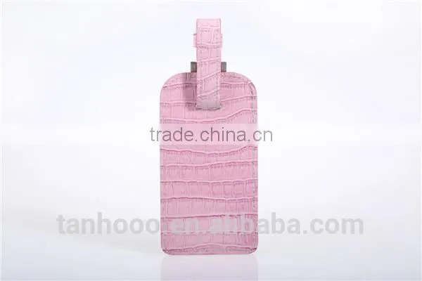 Customize PU Faux Leather Fashion Crocodile Skin Pattern Luggage Baggage Tag Handbag Tags