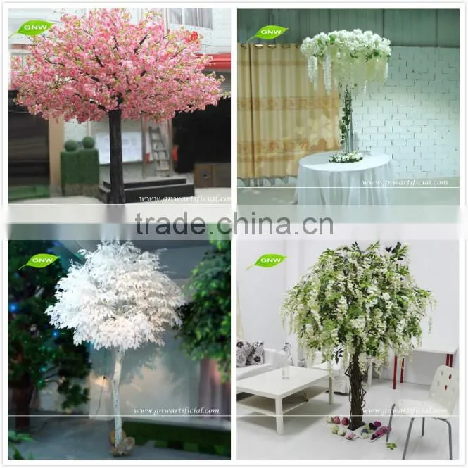 GNW BTRO059-3 New 13ft white big artificial maple leave blossom tree for landscape garden decoration