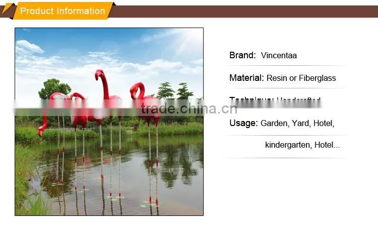 wholesale large resin garden animal statues fiberglass flamingo statue