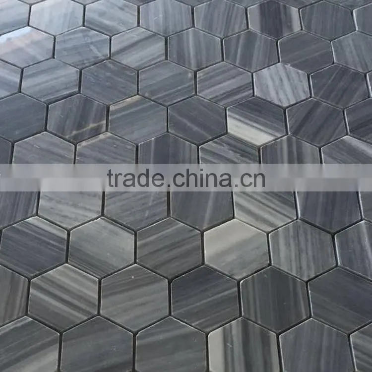 MM-CV264 Supplier flooring designs natural stone grey marble hexagon floor mosaics tile