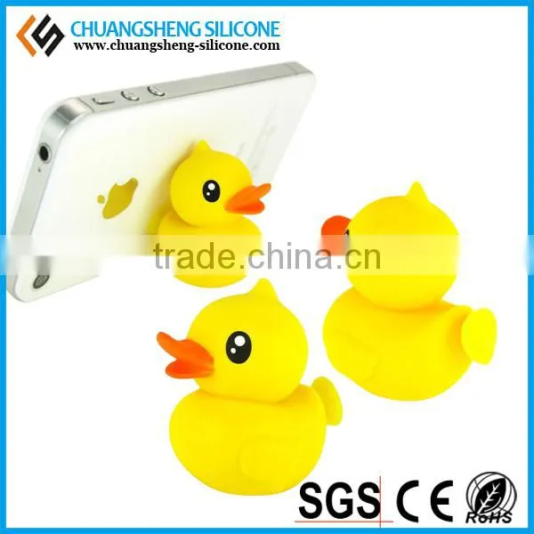 Smart duck stand for cell phone, Mobile phone holder, silicone phone sticker