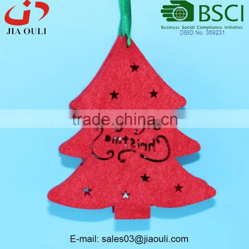 BSCI Audit Factory Hot Sales LED Light Decoration non-woven hanging Christmas tree