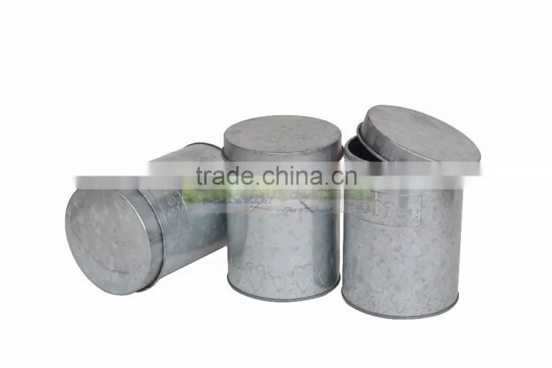 Galvanized tea sugar coffee canister set of 3