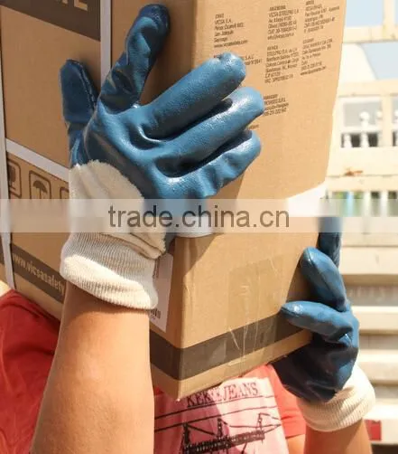 Sunnyhope Blue nitrile safety cuff gloves for oil industrial use working