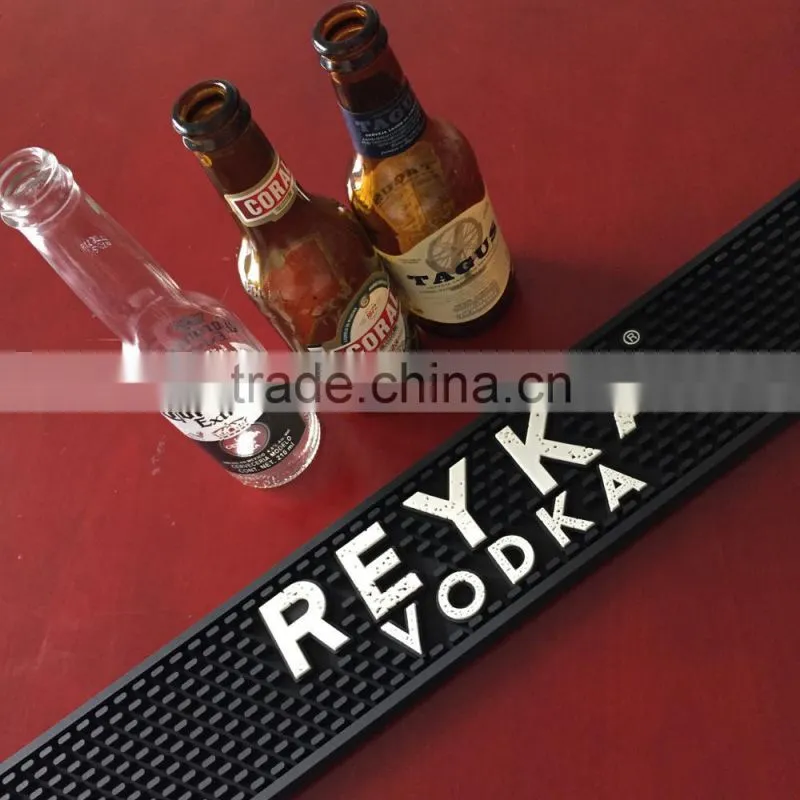 custom logo soft rubber bar spill pvc bar mat
