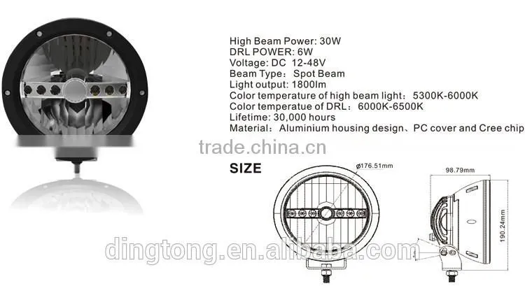 4x4 led spot light auto led headlight 7 inch