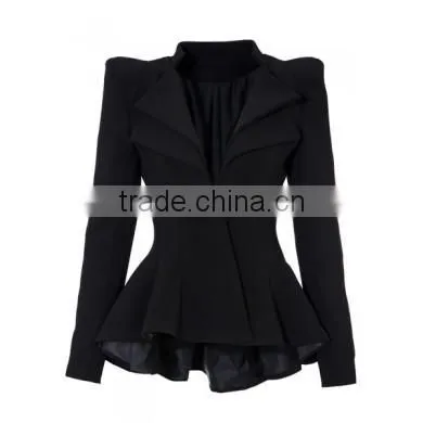 White /Black Fashion Womens Coat Sexy Ladies Zipper Irregular Blazer Jacket Suit
