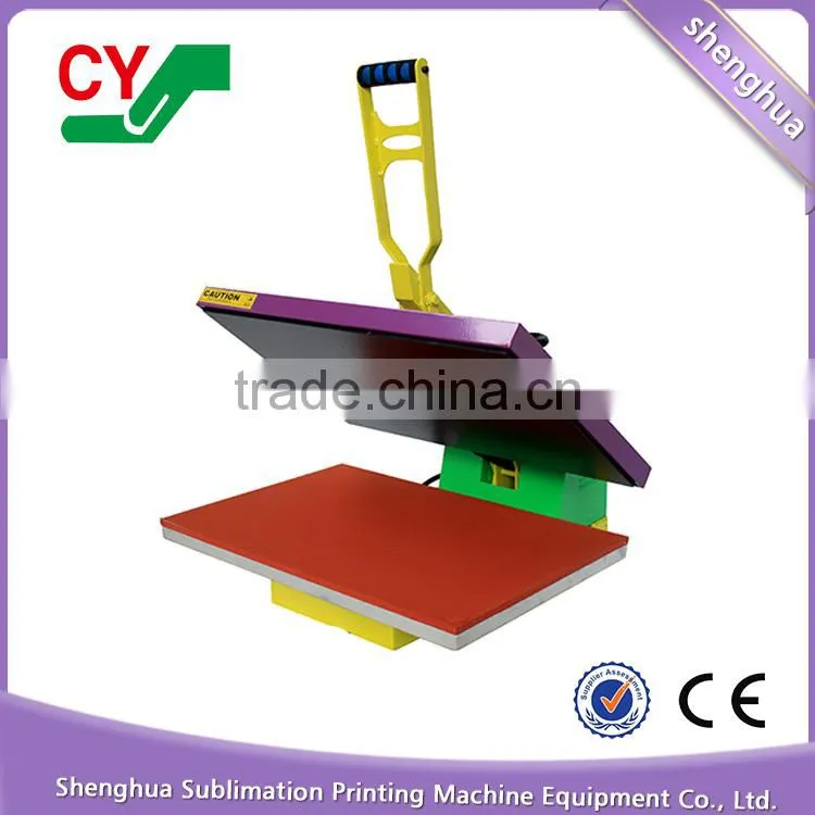 Hot sale CE large manual teflon coated thick platen heat press t-shirt printing