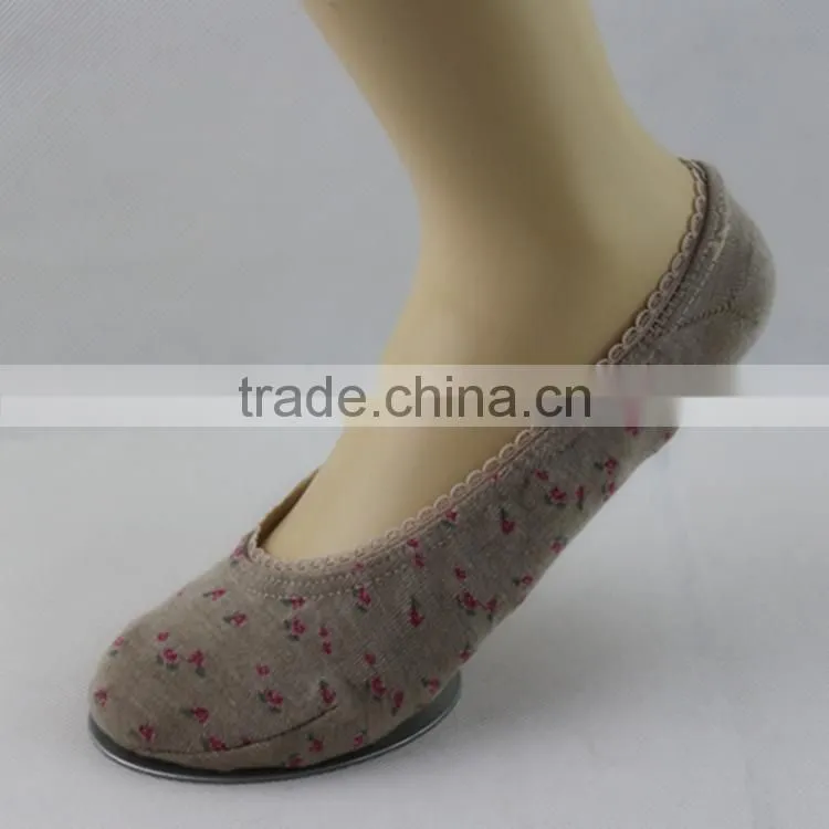 flower pattern low cut women socks