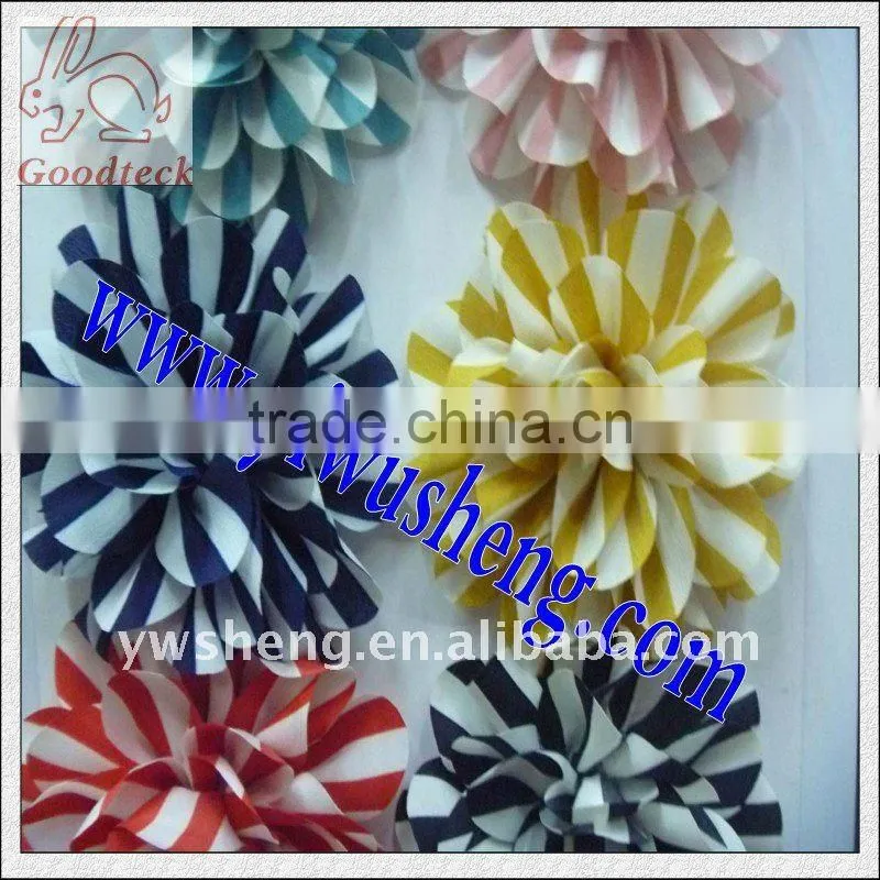 Strip printed flowers silk flowers hair flowers