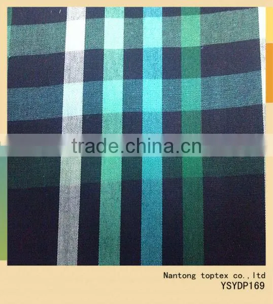 2014 new cotton fabric yarn dyed checks indigo dye