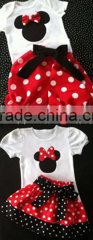 fashion minne mouse head carton baby girls boutique clothing sets baby gorgeous outfits