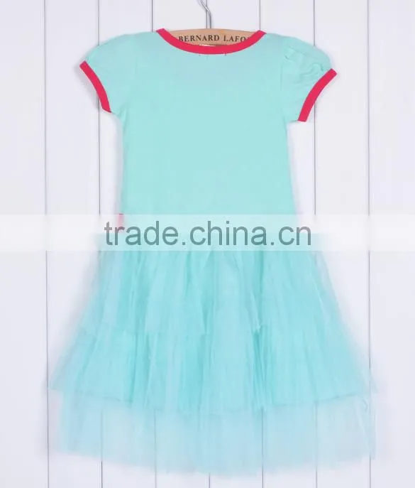 2014 Kids Baby's New Pink Blue Girls Kids One Piece Dress Tutu Dress Costume 5 Sizes SV005260#