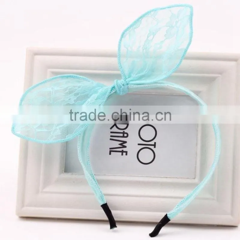 Black Lace Bow Rabbit Ear Hair Bands