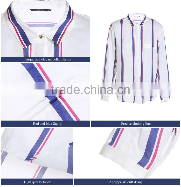 Fashionable Ladies Strip Viscose Casual Formal Blouse And Pants