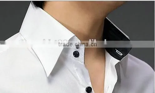2017 MTO mens contrast color poplin white tuxedo shirt