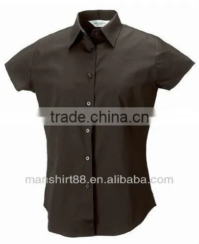 Ladies Short Sleeve Easy Care dri fit work Shirt