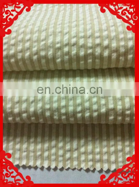 2014 fashion latest new Italy design pattern stripe cotton cvc t/c seersucker stripe fabrics for shirt