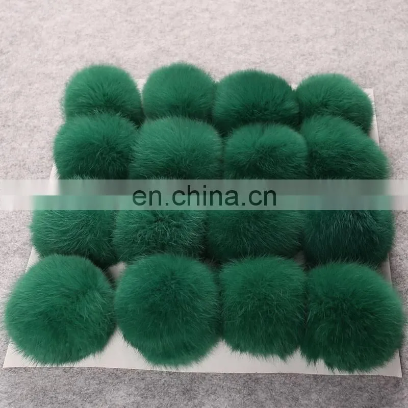Custom color rabbit fur pompom fashion fur accessory rabbit fur ball