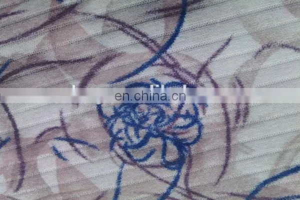 shaoxing winfar drop needle interlock polyester cotton flower pigment custom printed fabric