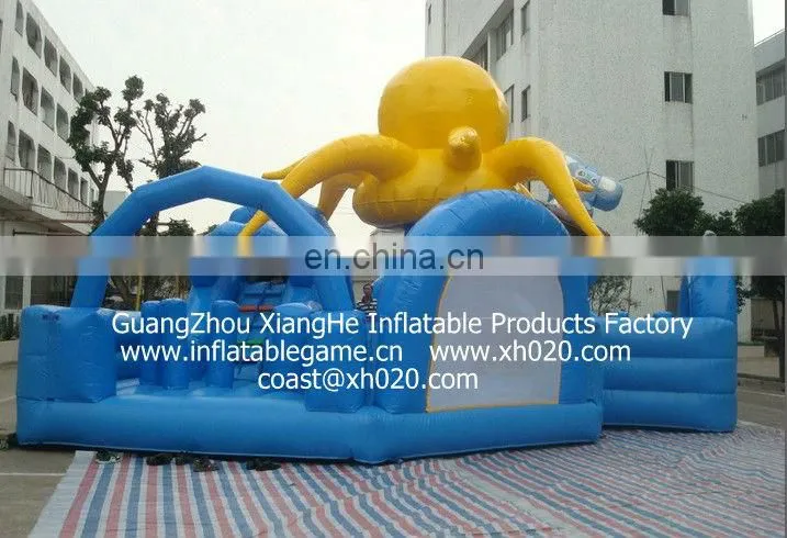 2013 Hot sale commercial grade PVC Tarpaulin brand new OB043 inflatable octopus bouncer in stock