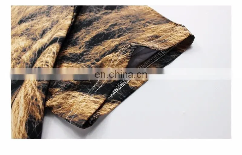 US fashion lion pitcure print high end mens 3D T shirt