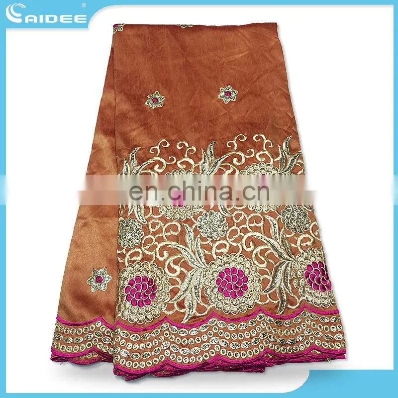 The design of the high quality African George lace fabric red color wedding dress Gr157904