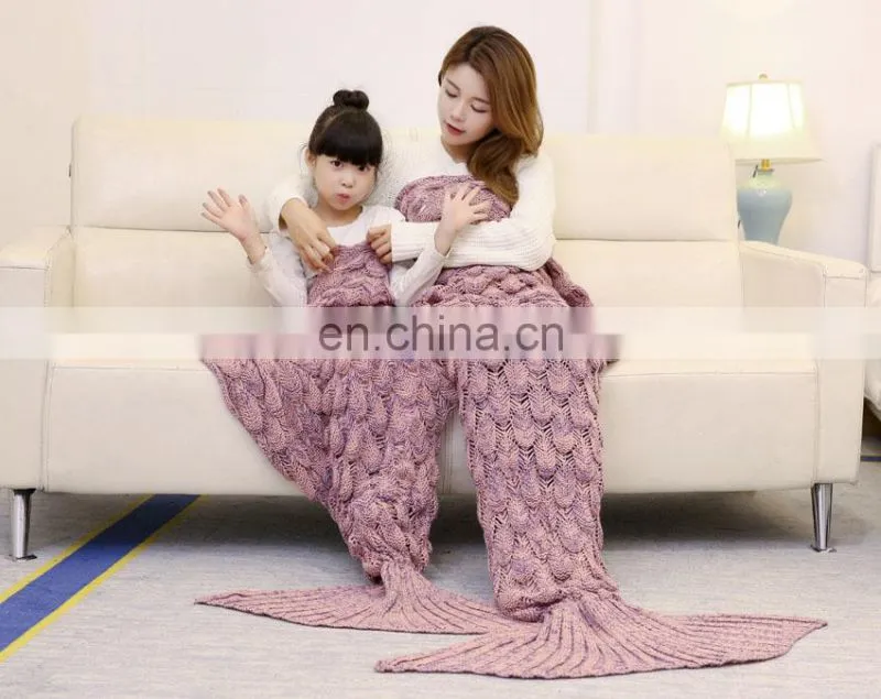 Different color wholesale pink mermaid tail blanket