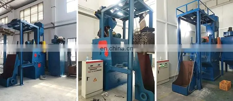 Steel pipe cleaning equipment automatic small sand blasting machine for sale