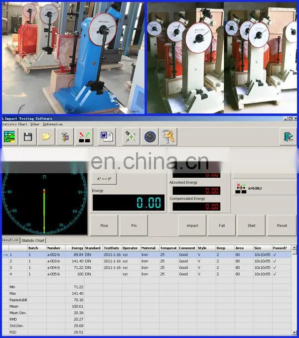 JBS- 500B Full Closed Protection Net Touch Screen Display pendulum impact tester price