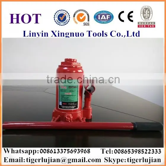 2016 arrival hot selling in China famous brand name Xingnuo 10-ton capacity hydraulic red color bottle jack/hydraulic jack