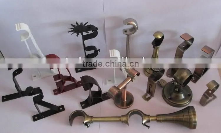 bedroom adjustable metal curtain pole bracket