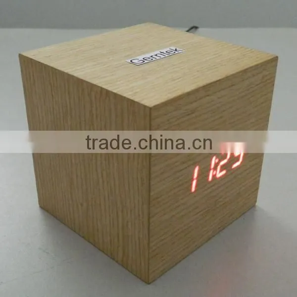 LED digital wooden touch control desk clock