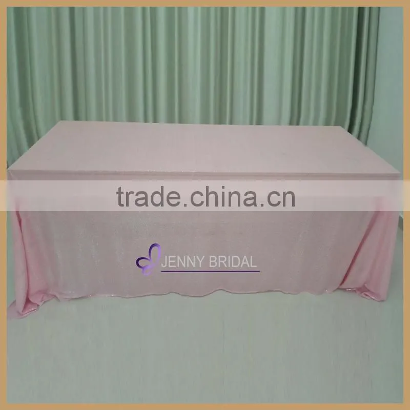 SQN#54 fancy square and rectangular pink sequin table cloths restaurant table linen