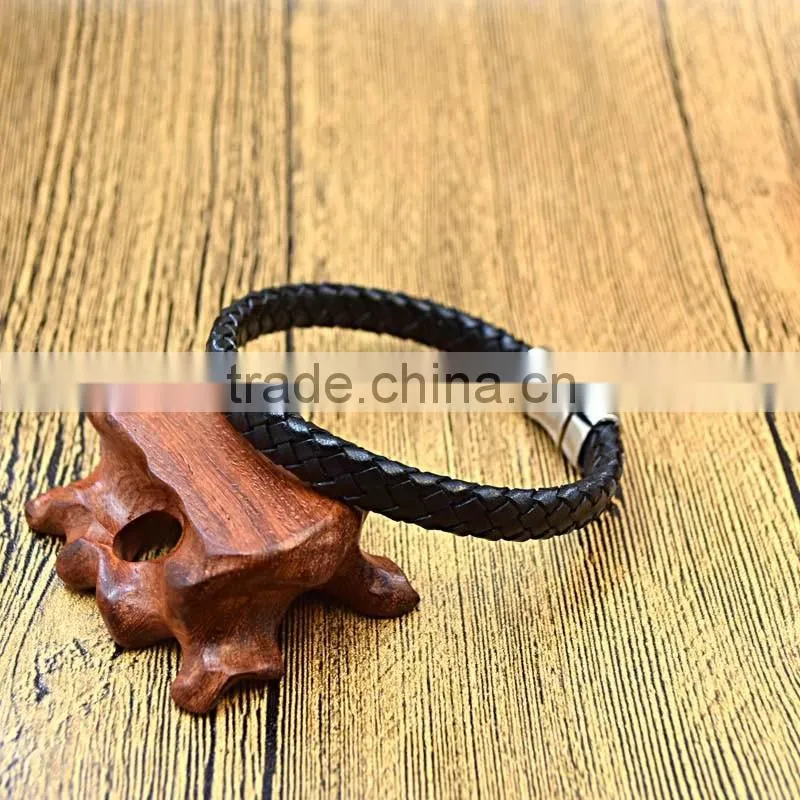 2016 in stock new product handmade genuine leather friendship bracelet