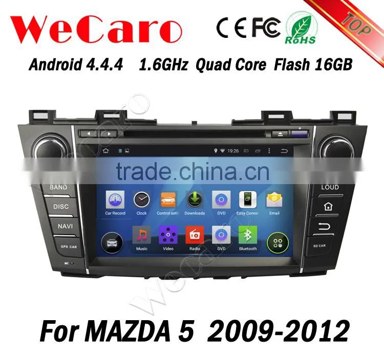 Wecaro WC-MZ8005 android 4.4.4 car dvd player for mazda 5 2009 2010 2011 2012 car radio 3G wifi playstore