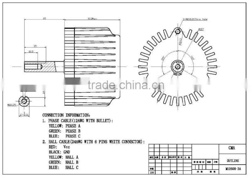 DC motor 3000rpm mowing motor