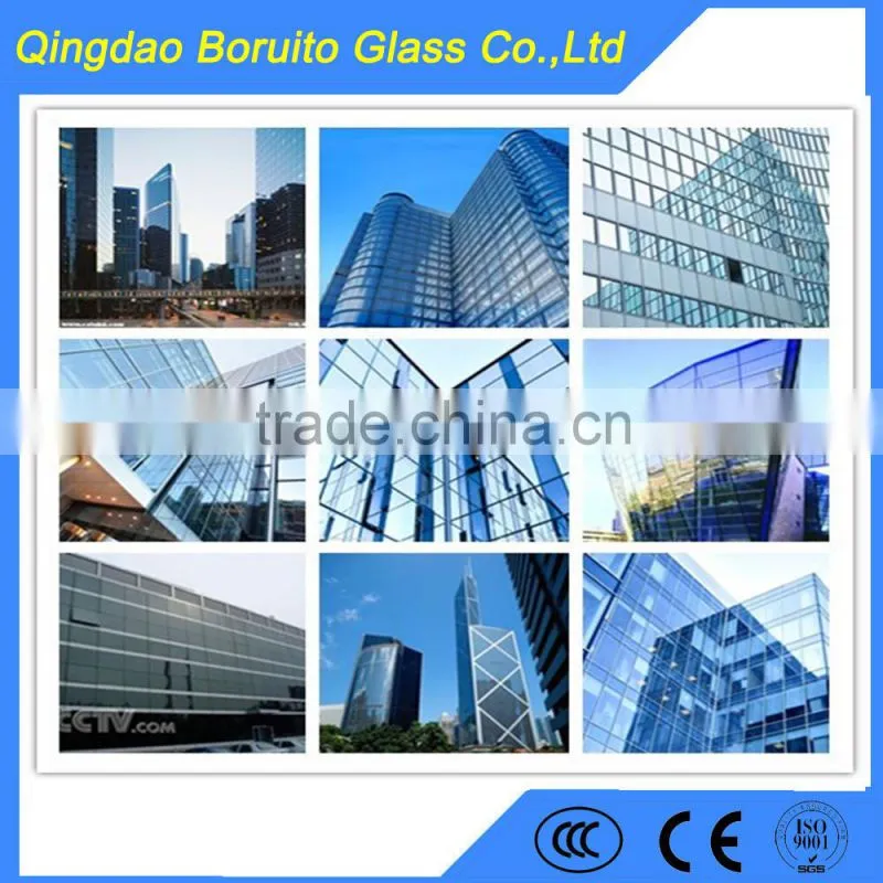 8mm 10mm blue reflective glass for building glass